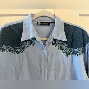 Vintage Western Embroidered Button Up Shirt